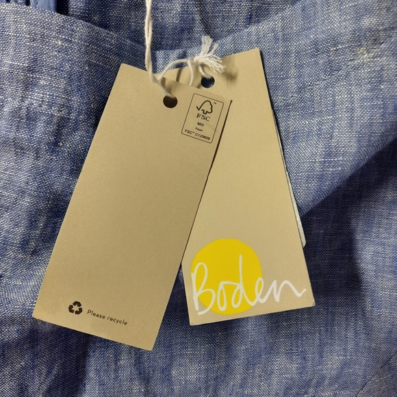 Boden Laurie Dress Women's Size 10R Blue Chambray Linen Casual - Picture 7 of 9